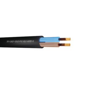 2182Y Flexible Power Cable 0.5mm PVC Wooden Reel (H03VV-F 2X0.5) - Black per metre