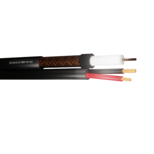 RG59 Coaxial Cable + 2 Power Cores 0.5mm Premium PVC - Black 250m