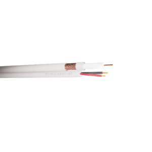 RG59 Coaxial Cable + 2 Power Cores 0.5mm CCA PVC - White 100m