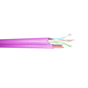 Data Cable Category 5e 4 Pairs UTP + 2 x 0.5mm Power Cores LSZH - Purple 100m