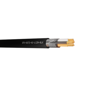 Defence Standard Cable 7 x 0.2mm 6 Cores TCWB Screened LSZH - Black UV 100m