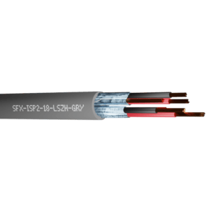 Belden Equivalent Cable ISP2-18 2 Pairs 18AWG Individually Foil Screen Multi Pair 600V LSZH (9368) - Grey per metre