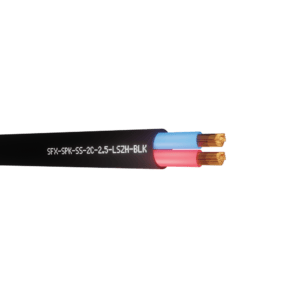 Speaker Cable Secure Sound 2 Cores OFC 2.5mm Round LSZH - Black 1000m