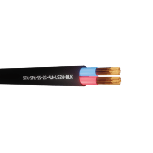 Speaker Cable Secure Sound 2 Cores OFC 4.0mm Round LSZH - Black per metre