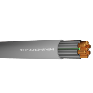 YY Control Flex Cables 7 Core 1.0mm Numbered Cores LSZH - Grey per metre
