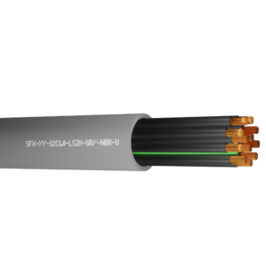 YY Control Flex Cables 12 Core 1.0mm Numbered Cores LSZH - Grey per metre