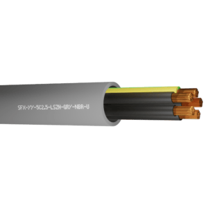 YY Control Flex Cables 5 Core 2.55mm Numbered Cores LSZH - Grey per metre